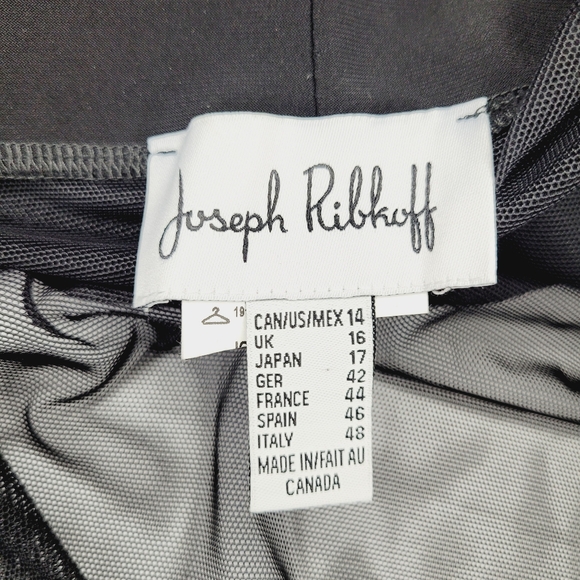 Joseph Ribkoff Sheer Top Womens Size 14 Black Long Sleeve With Cowl Neck Classic - Picture 5 of 7